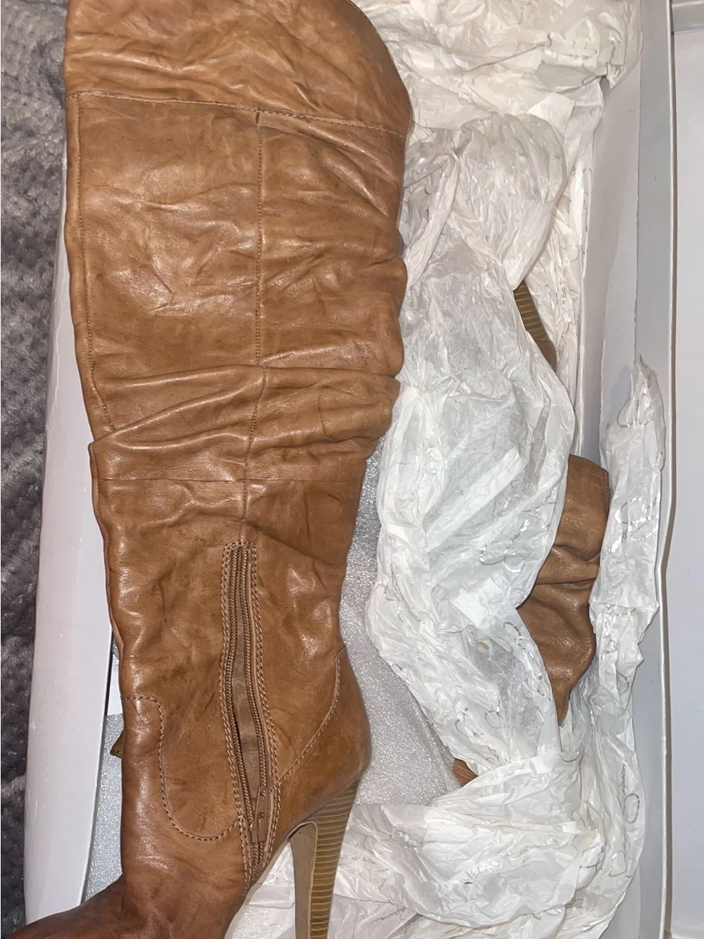 Jessica Simpson Tan Leather Boots with Inner Logo